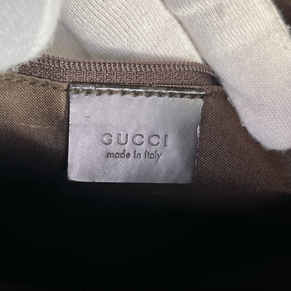 Vintage- Gucci Brown Monogram Nylon Shoulder Bag - Picture 10 of 12